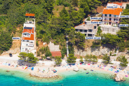 Apartmány Ivana - letecký pohled, Brela, Makarská riviéra, Chorvatsko