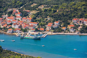 Veli Rat - letecký pohled, ostrov Dugi Otok, Chorvatsko