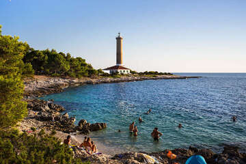 Veli Rat - maják Punta Bjanka, ostrov Dugi Otok, Chorvatsko