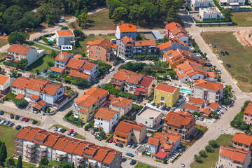 Apartmán Una - letecký pohled, Fažana, poloostrov Istrie, Chorvatsko