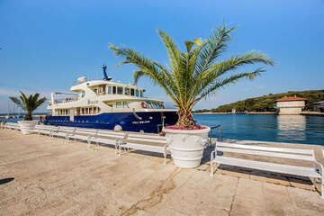 Národní park Brijuni - přístaviště, Istrie, Chorvatsko