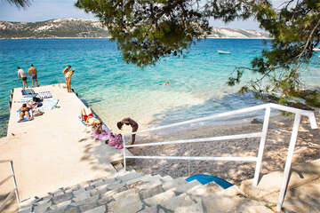 Apartmány Blaženka - písčitooblázková pláž 80 m od domu, Stará Novalja, ostrov Pag, Chorvatsko