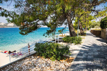 Apartmány Blaženka - písčitooblázková pláž 80 m od domu, Stará Novalja, ostrov Pag, Chorvatsko