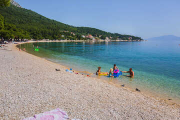 Zaostrog - pláž u domu Brancin, Chorvatsko