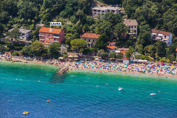 Apartmán Laura - letecký pohled, Moščenička Draga, Istrie, Chorvatsko