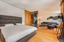 Apartmán Laura - obývací pokoj a ložnice, Moščenička Draga, Istrie, Chorvatsko