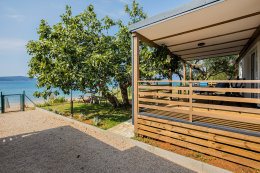 Mobilhome Maar - výhled na moře z mobilhome 1, Biograd na moru, Zadarská riviéra, Chorvatsko