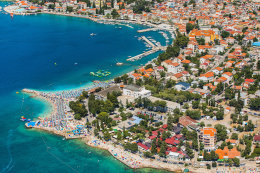 Selce - letecký pohled, Crikvenická riviéra, Chorvatsko