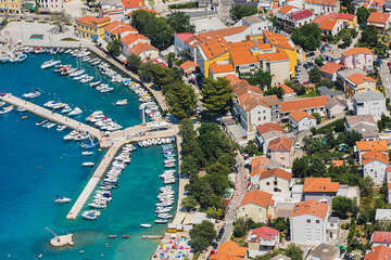 Selce - letecký pohled, Crikvenická riviéra, Chorvatsko