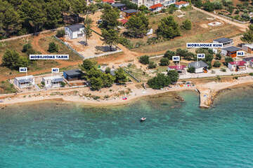 Mobilhome Tarik - letecký pohled, Biograd na Moru, Zadarská riviéra, Chorvatsko