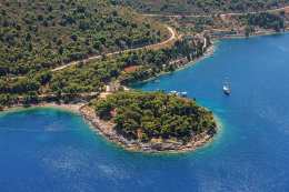 Město Vis - letecký pohled, ostrov Vis, Chorvatsko