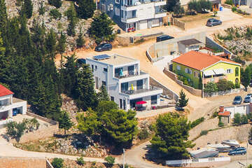 Apartmány Sunset - letecký pohled, Starigrad, Zadarská riviéra, Chorvatsko