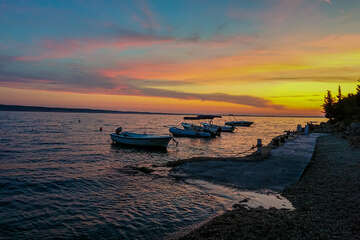 Starigrad - západ slunce, Zadarská riviéra, Chorvatsko