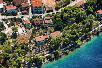 pláže v Sali - letecký pohled, ostrov Dugi Otok, Chorvatsko