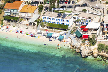 Pláže Drašnice - letecký pohled, Makarská riviéra, Chorvatsko