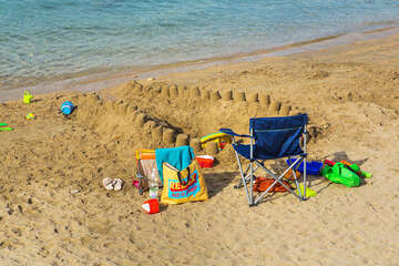 Šilo - písečná pláž, ostrov Krk, Chorvatsko