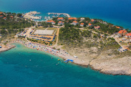 Pláže Šilo - letecký pohled, ostrov Krk, Chorvatsko