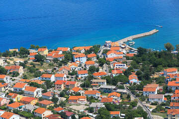Pláže Šilo - letecký pohled, ostrov Krk, Chorvatsko