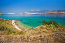 Pláže Pag - Sv. Marko, ostrov Pag, Chorvatsko