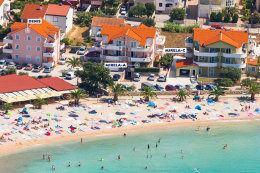 Pláž Dubrovnik - letecký pohled, Povljana, ostrov Pag, Chorvatsko