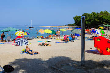 Povljana - pláž Dubrovnik, ostrov Pag, Chorvatsko