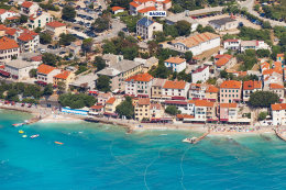 Apartmány Badem - letecký pohled, Baška, ostrov Krk, Chorvatsko