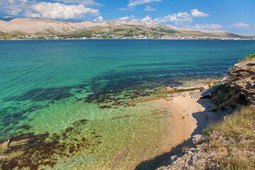 Apartmány Neda - písčitooblázková pláž 90 m od domu, Pag-Vodice, ostrov Pag, Chorvatsko