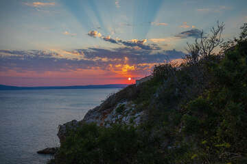 Povile - západ slunce, Crikvenická riviéra, Chorvatsko