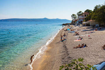 Pláže Moščenička Draga, Istrie, Chorvatsko