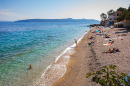 Pláže Moščenička Draga, Istrie, Chorvatsko