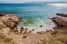 Apartmány Molly - oblázková pláž (směrem k centru) 850 m od domu, Novi Vinodolski, Crikvenická riviéra, Chorvatsko