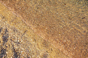 Pláže Povile - detail oblázkové pláže v centru, Crikvenická riviéra, Chorvatsko