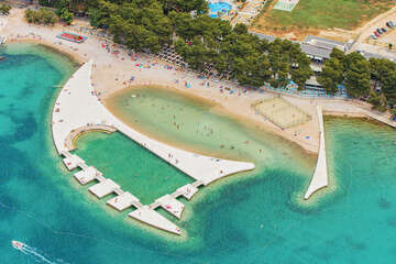 Pláže Vodice centrum - letecký pohled, Vodice, Chorvatsko