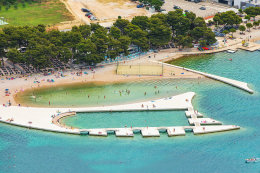 Pláže Vodice centrum - letecký pohled, Vodice, Chorvatsko