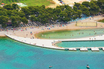 Pláže Vodice centrum - letecký pohled, Vodice, Chorvatsko