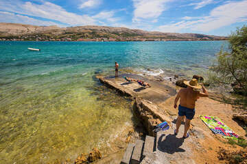 Apartmány Cvita - molo u pláže 280 m od domu (pod obchodem), město Pag, ostrov Pag, Chorvatsko