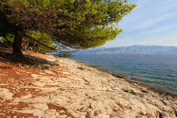 Apartmány Čempres - pobřeží z plochých kamenů, letovisko Postira, ostrov Brač