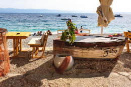 Pláže Moščenička Draga, Istrie, Chorvatsko