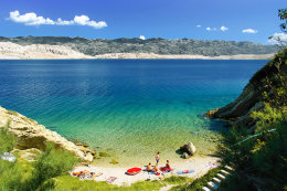 Pag-Bošana - pláže, ostrov Pag, Chorvatsko