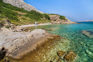 Pag-Bošana - pláže, ostrov Pag, Chorvatsko