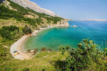 Pag-Bošana - pláže, ostrov Pag, Chorvatsko