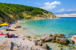 Pag-Bošana - pláže, ostrov Pag, Chorvatsko