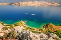 Pag-Bošana - pláže, ostrov Pag, Chorvatsko