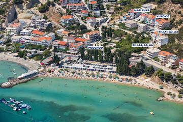 Apartmány Vuković - letecký pohled, Omiš-Duće, Chorvatsko