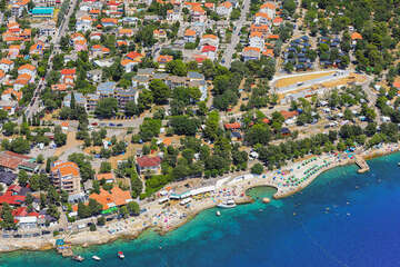 Selce - letecký pohled, Crikvenická riviéra, Chorvatsko