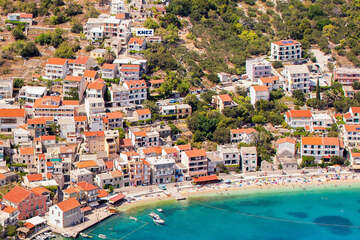 Apartmány Knez - letecký pohled, Igrane, Makarská riviéra, Chorvatsko