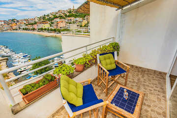 A9 - apartmány Val - terasa u ložnice, Igrane, Makarská riviéra, Chorvatsko