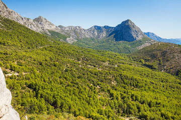 Gradina - pohled od tvrze na Biokovo , Makarská riviéra, Chorvatsko