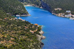 Pokrivenik - letecký pohled, ostrov Hvar, Chorvatsko