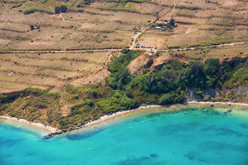 Pláže Pag - Sv. Marko - letecký pohled, ostrov Pag, Chorvatsko